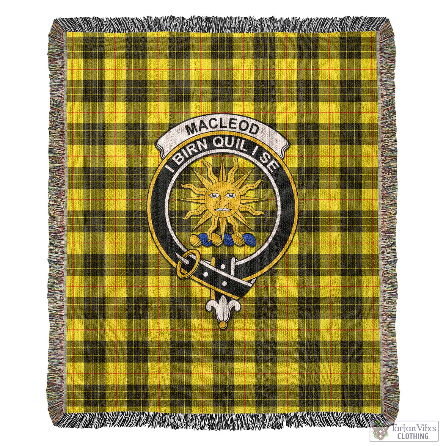 MacLeod of Lewis Modern Tartan Woven Blanket with Family Crest