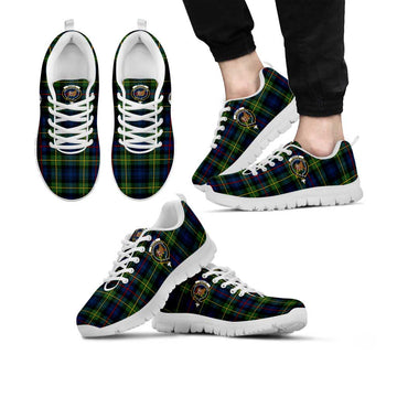Baillie (Bailey) Tartan Sneakers with Family Crest White - Tartan Vibes Clothing