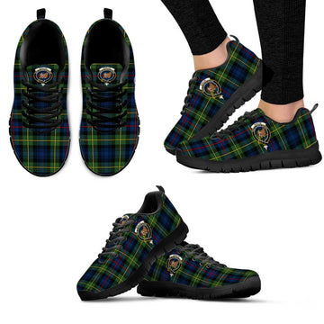 Baillie (Bailey) Tartan Sneakers with Family Crest Black - Tartan Vibes Clothing
