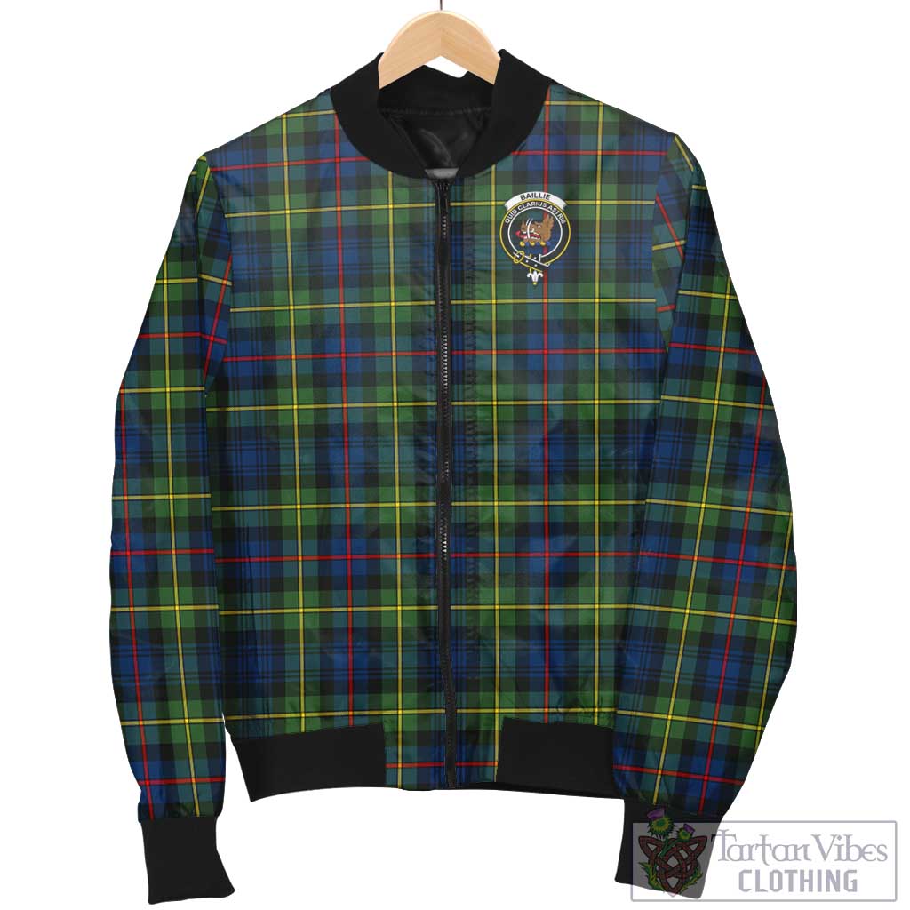 Baillie (Bailey) Tartan Bomber Jacket with Family Crest Unisex - Tartan Vibes Clothing