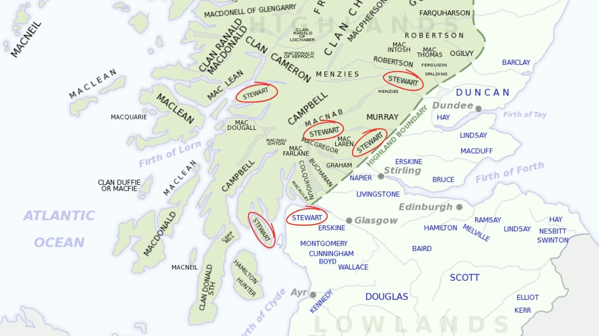 Clan Stewart Map