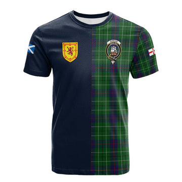 (Customer's Request) Duncan Tartan Cotton T-shirt Alba with Scottish Lion Royal Arm Half Style Kid's Shirt - Tartan Vibes Clothing