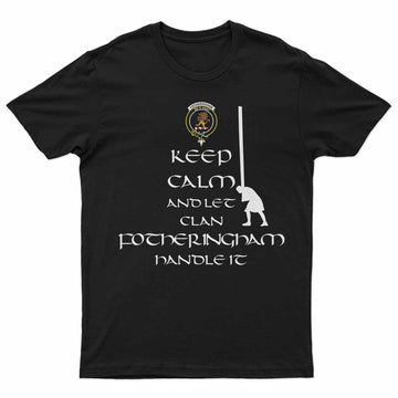 Fotheringham (Fotheringhame) Clan Men's T-Shirt: Keep Calm and Let the Clan Handle It Caber Toss Highland Games Style