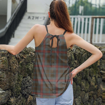 Young Weathered Tartan Loose Halter Neck Camisole