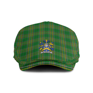 Monaghan Irish Clan Tartan Jeff Cap, Tartan Flat Cap with Coat of Arm Jeff Hat - Tartan Vibes Clothing