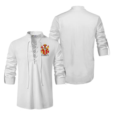 O'Brien Coat of Arms Ghillie Kilt Shirt Men White - 2D-tartanvibesclothing