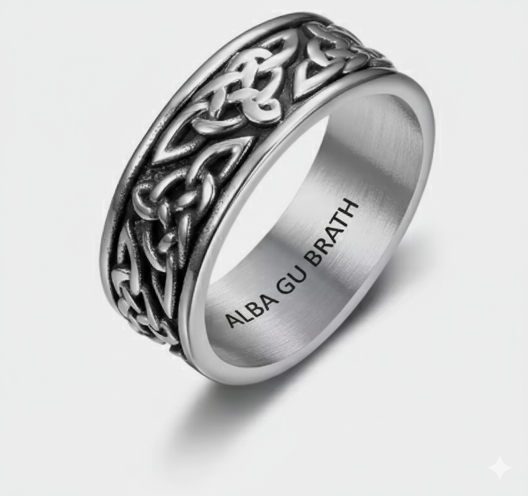 Vintage Celtic Eternity Titanium Steel Ring Steel Ring Yes - 2D-tartanvibesclothing