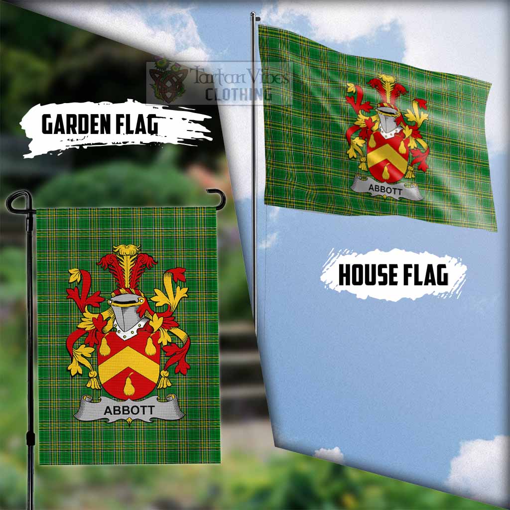 Tartan Vibes Clothing Abbott Irish Clan Flag with Coat of Arms