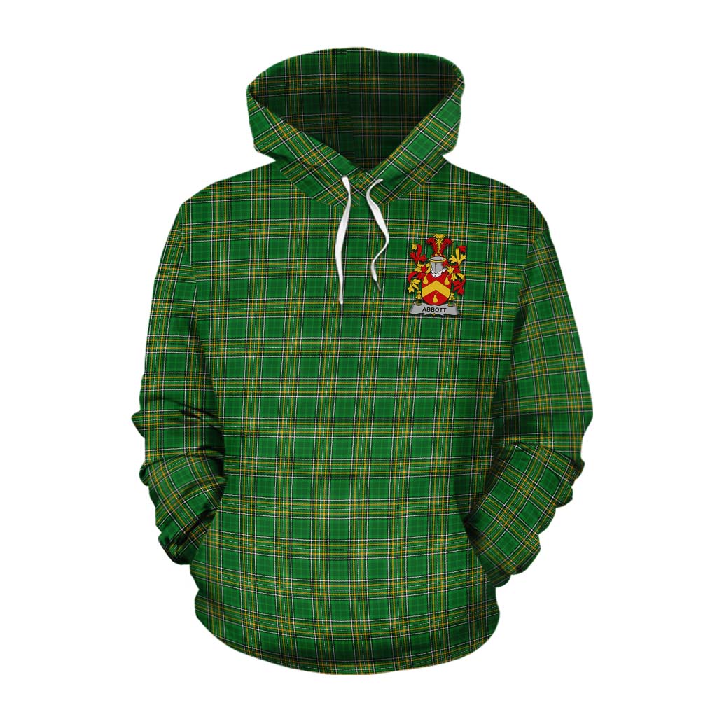 Tartan Vibes Clothing Abbott Irish Clan Tartan Cotton Hoodie with Coat of Arms