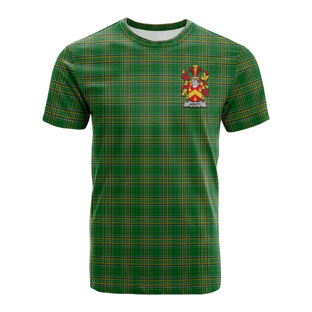 Tartan Vibes Clothing Abbott Irish Clan Tartan Cotton T-shirt with Coat of Arms