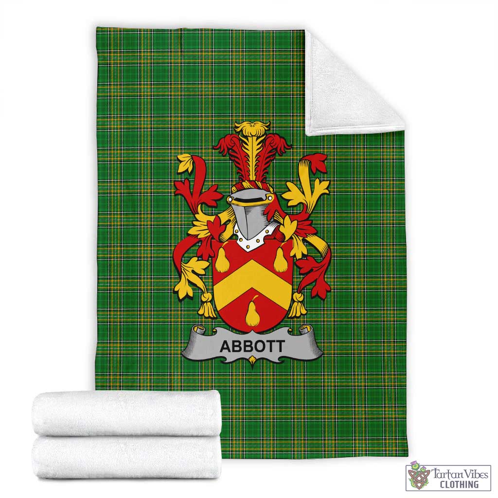 Tartan Vibes Clothing Abbott Irish Clan Tartan Blanket with Coat of Arms