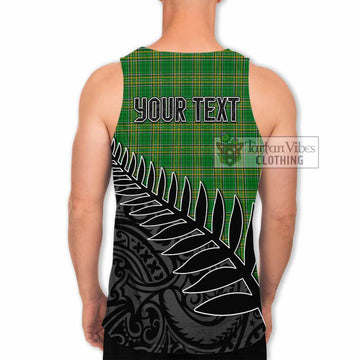 Abbott Irish Clan Tartan Men's Tank Top with Coat of Arms New Zealand Silver Fern Half Style