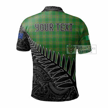 Abbott Irish Clan Tartan Polo Shirt with Coat of Arms New Zealand Silver Fern Half Style