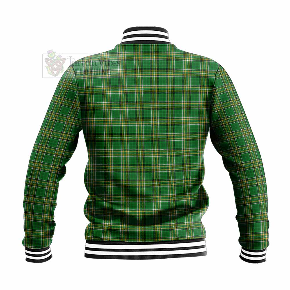 Tartan Vibes Clothing Abbott Irish Clan Tartan Baseball Jacket with Coat of Arms