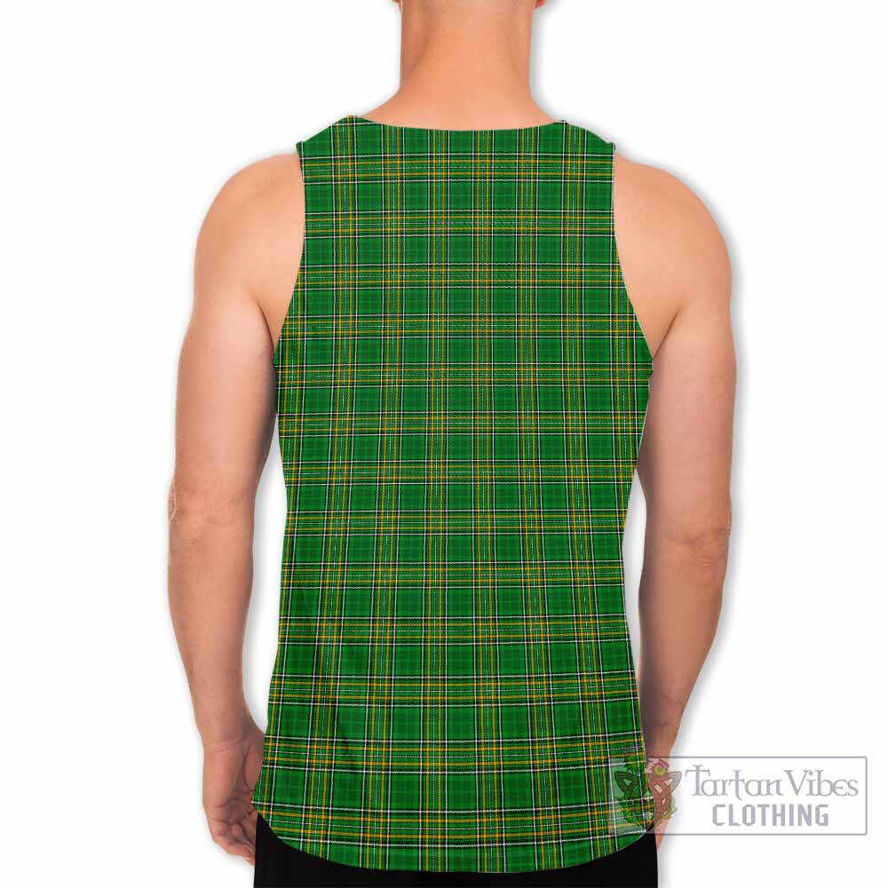 Tartan Vibes Clothing Abbott Irish Clan Tartan Men's Tank Top with Coat of Arms