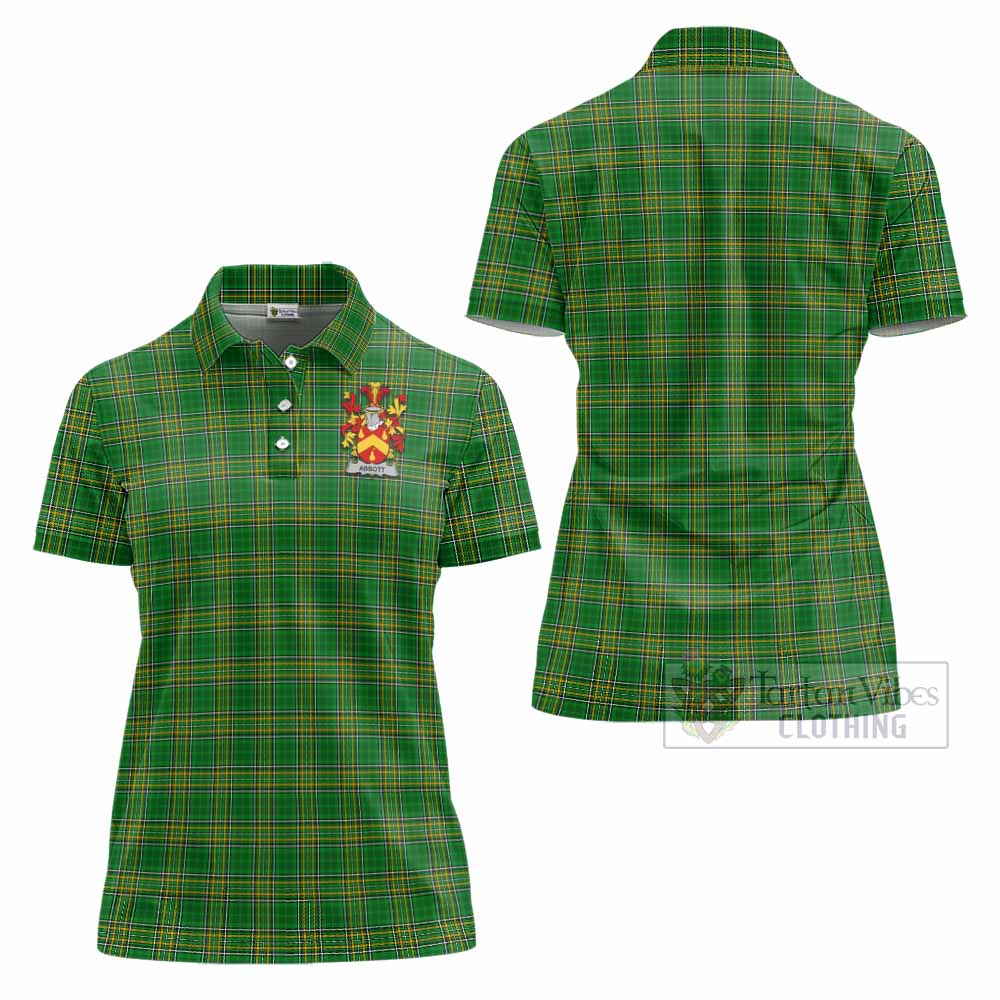 Abbott Irish Clan Tartan Women's Polo Shirt with Coat of Arms