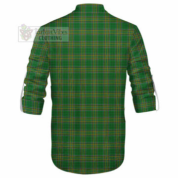 Abbott Irish Clan Tartan Ghillie Kilt Shirt with Coat of Arms