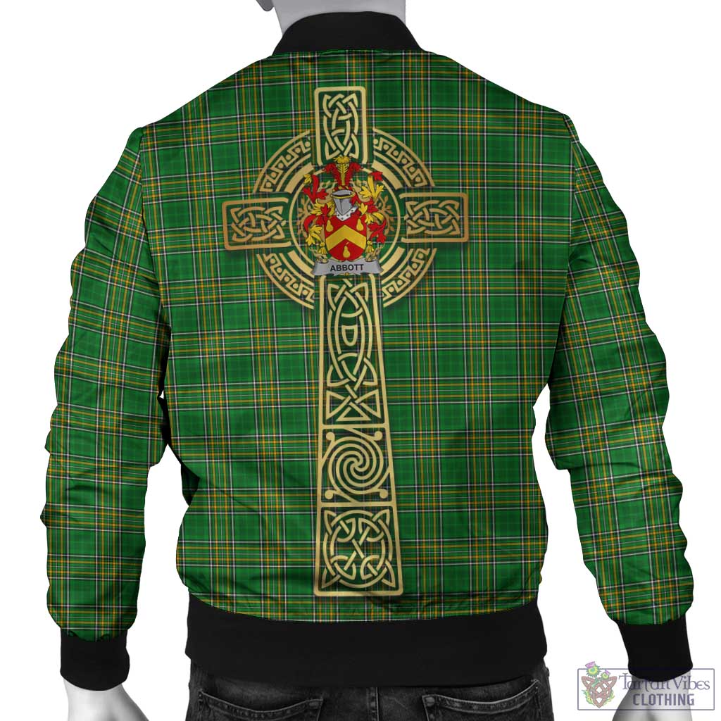 Tartan Vibes Clothing Abbott Irish Clan Tartan Bomber Jacket with Coat of Arms Celtic Tree of Life Style