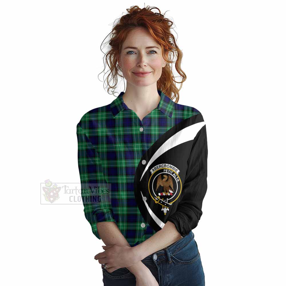 Tartan Vibes Clothing Abercrombie Tartan Women's Casual Shirt with Family Crest Circle Style