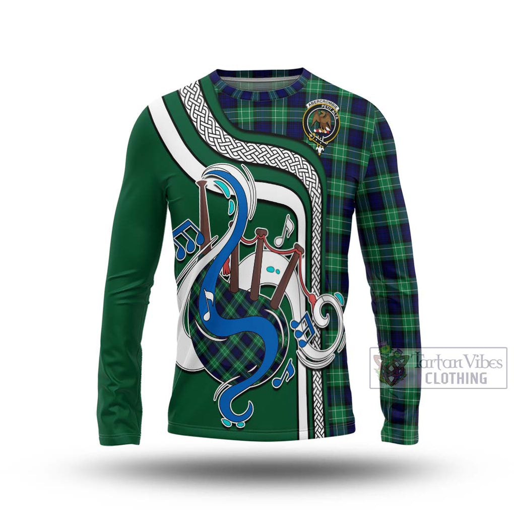 Tartan Vibes Clothing Abercrombie Tartan Long Sleeve T-Shirt with Epic Bagpipe Style