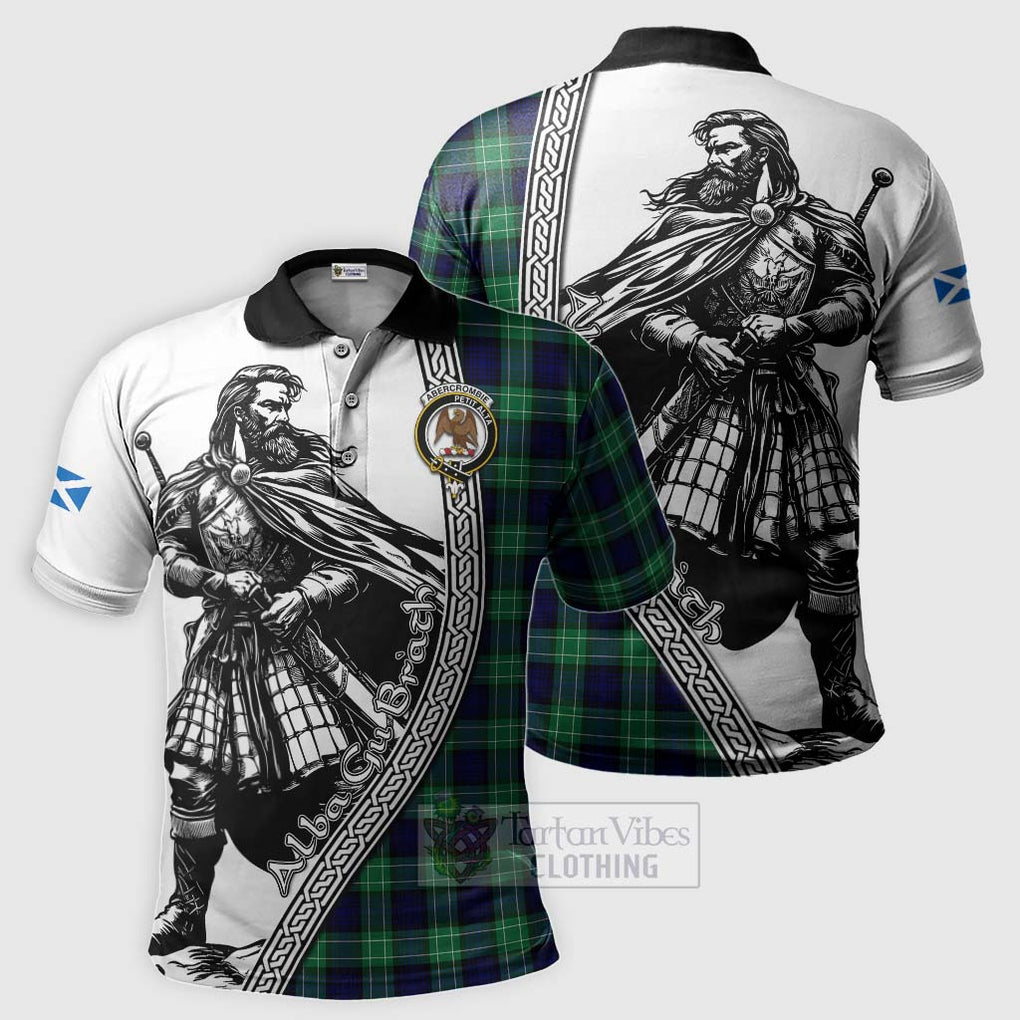 Tartan Vibes Clothing Abercrombie Tartan Clan Crest Polo Shirt with Highlander Warrior Celtic Style