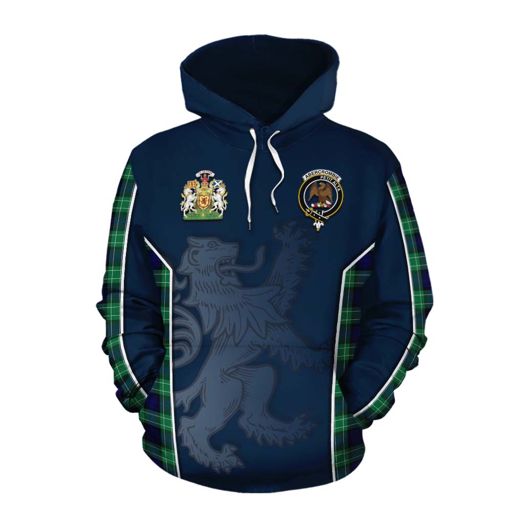 Tartan Vibes Clothing Abercrombie Tartan Cotton Hoodie with Family Crest and Lion Rampant Vibes Sport Style