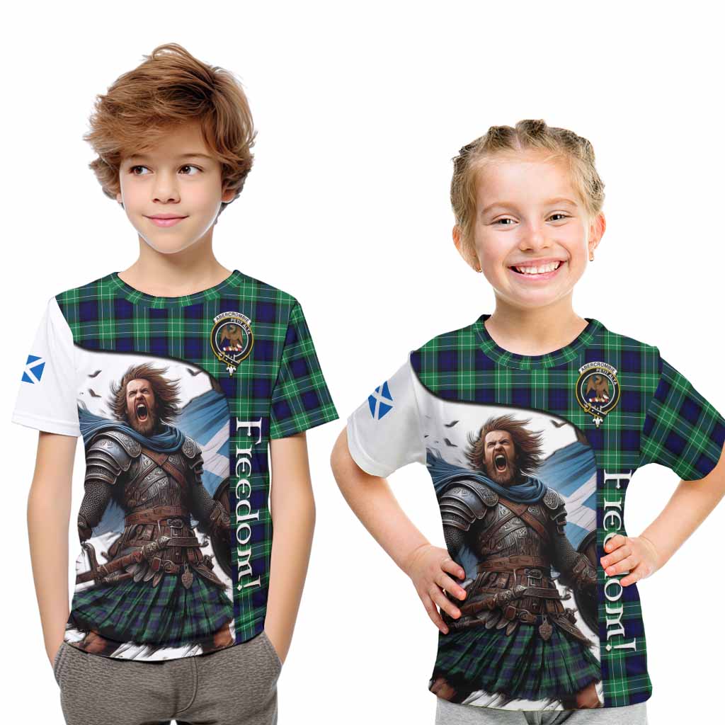 Tartan Vibes Clothing Abercrombie Crest Tartan Kid T-Shirt Inspired by the Freedom of Scottish Warrior