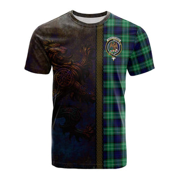 Abercrombie Tartan Family Crest Cotton T-shirt Alba Gu Brath Be Brave Lion Ancient Style Kid's Shirt - Tartan Vibes Clothing