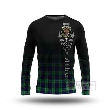 Abercrombie Tartan Long Sleeve T-Shirt Featuring Alba Gu Brath Family Crest Celtic Inspired