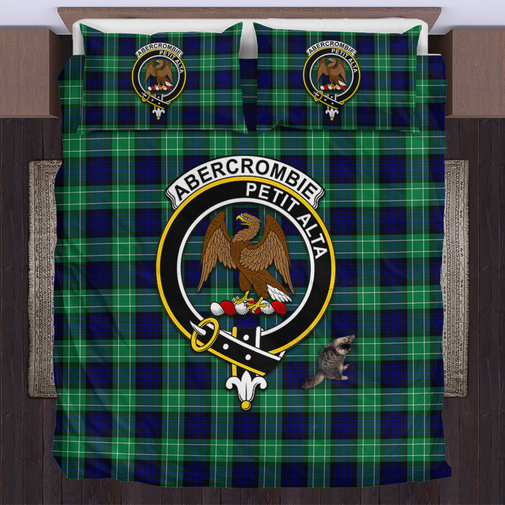 Abercrombie Tartan Bedding Set with Family Crest US Bedding Set - Tartan Vibes Clothing