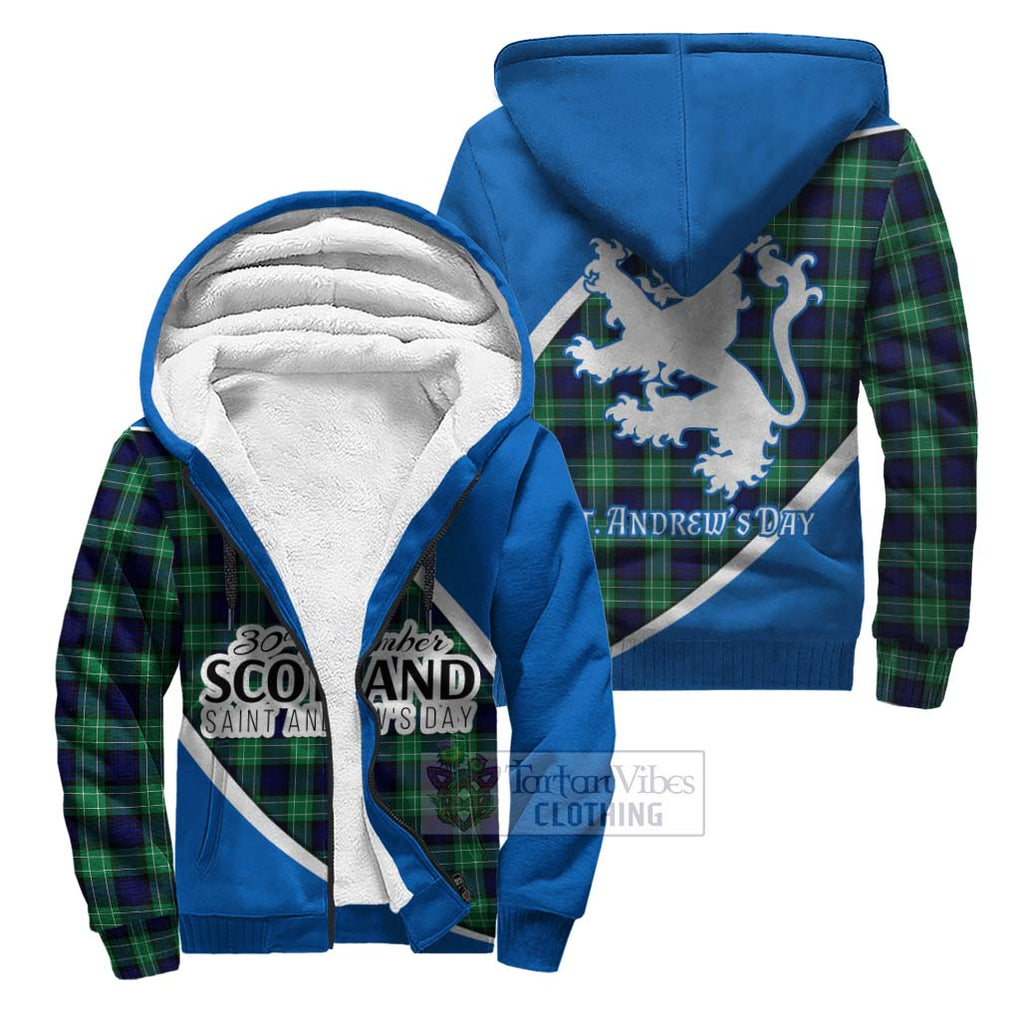 Tartan Vibes Clothing Abercrombie Family Crest Tartan Sherpa Hoodie Celebrate Saint Andrew's Day in Style