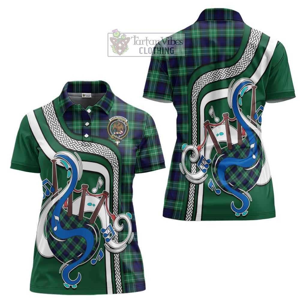 Abercrombie Tartan Women's Polo Shirt with Epic Bagpipe Style Women - Tartanvibesclothing Shop