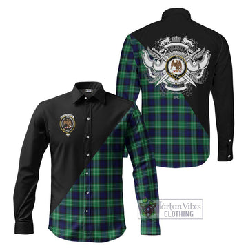 Abercrombie Tartan Long Sleeve Button Shirt with Family Crest and Military Logo Style