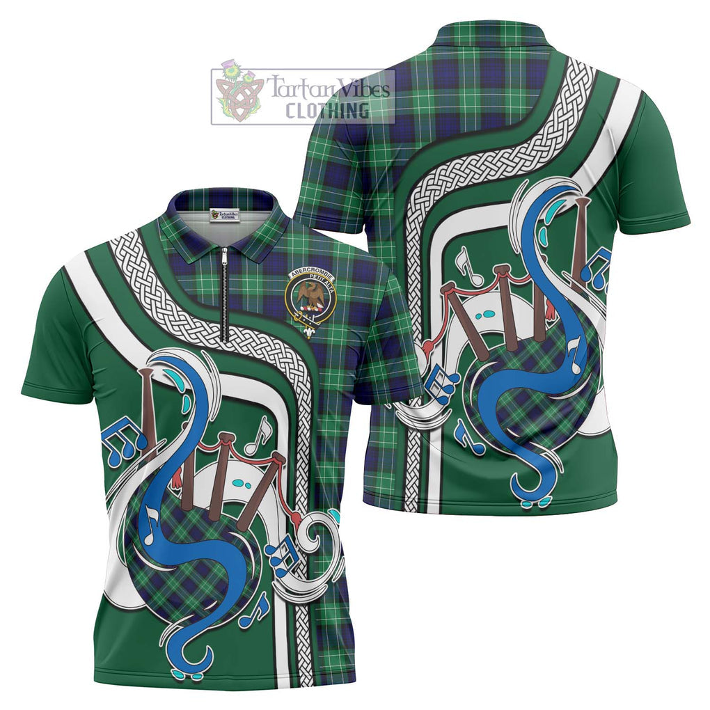 Abercrombie Tartan Zipper Polo Shirt with Epic Bagpipe Style Unisex - Tartanvibesclothing Shop