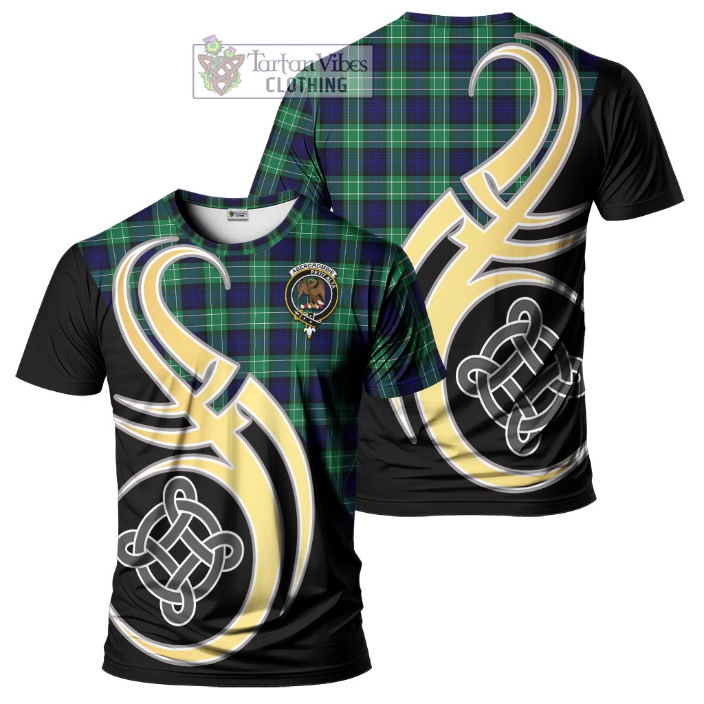 Tartan Vibes Clothing Abercrombie Tartan T-Shirt with Family Crest and Celtic Symbol Style