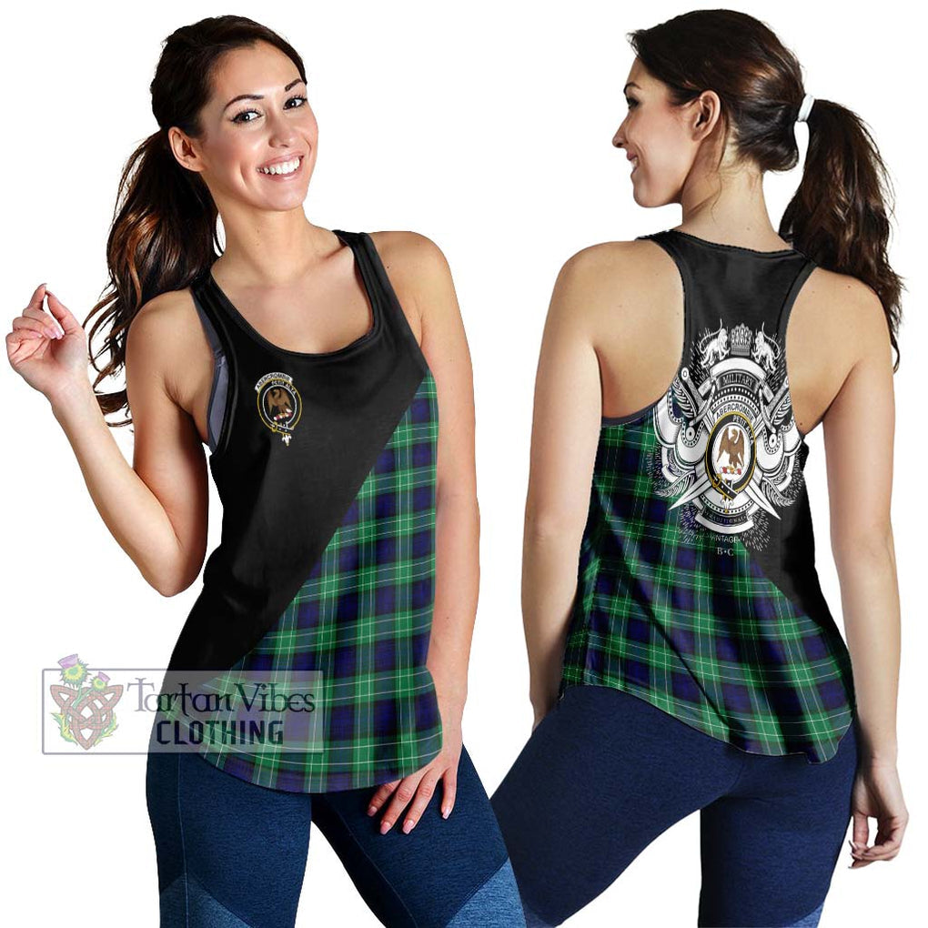 Abercrombie Tartan Women's Racerback Tanks with Family Crest and Military Logo Style 4XL - Tartanvibesclothing Shop