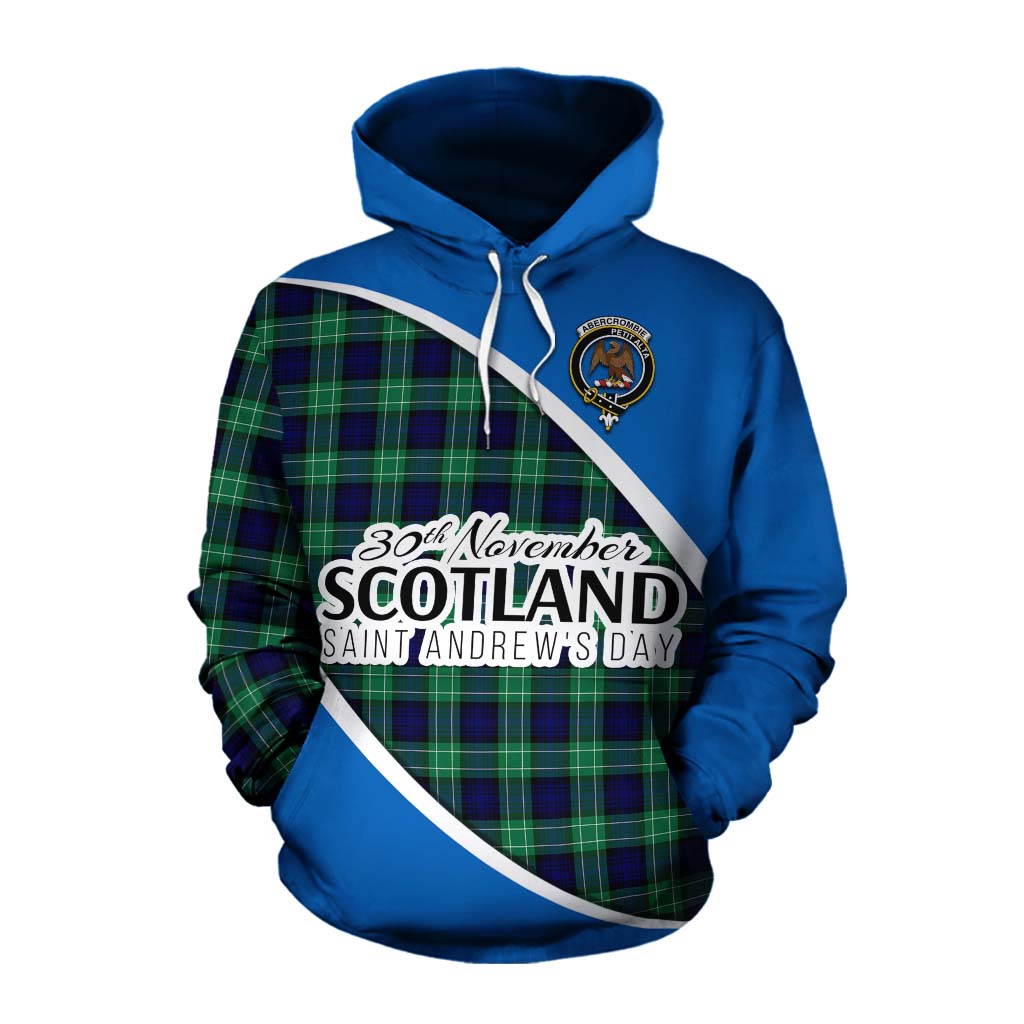 Tartan Vibes Clothing Abercrombie Family Crest Tartan Cotton Hoodie Celebrate Saint Andrew's Day in Style