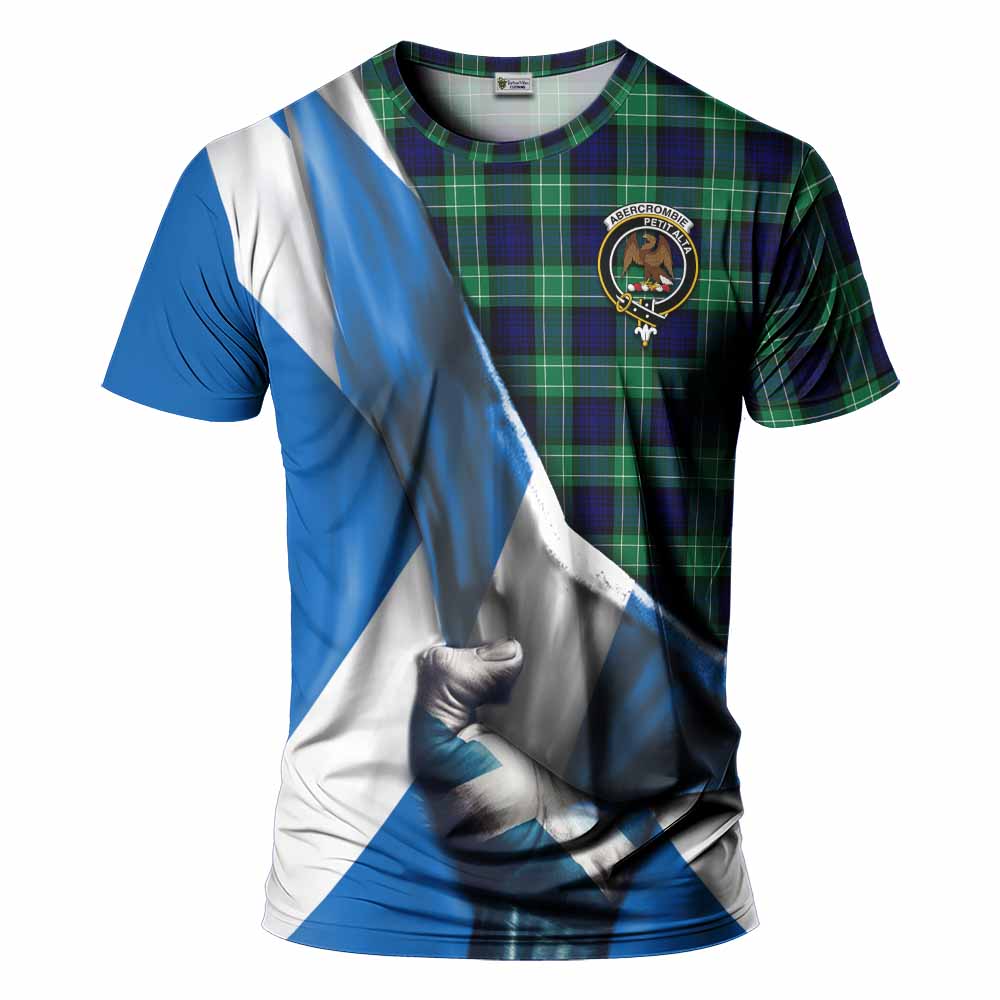 Tartan Vibes Clothing Abercrombie Tartan T-Shirt with Family Crest Scotland Patriotic Style