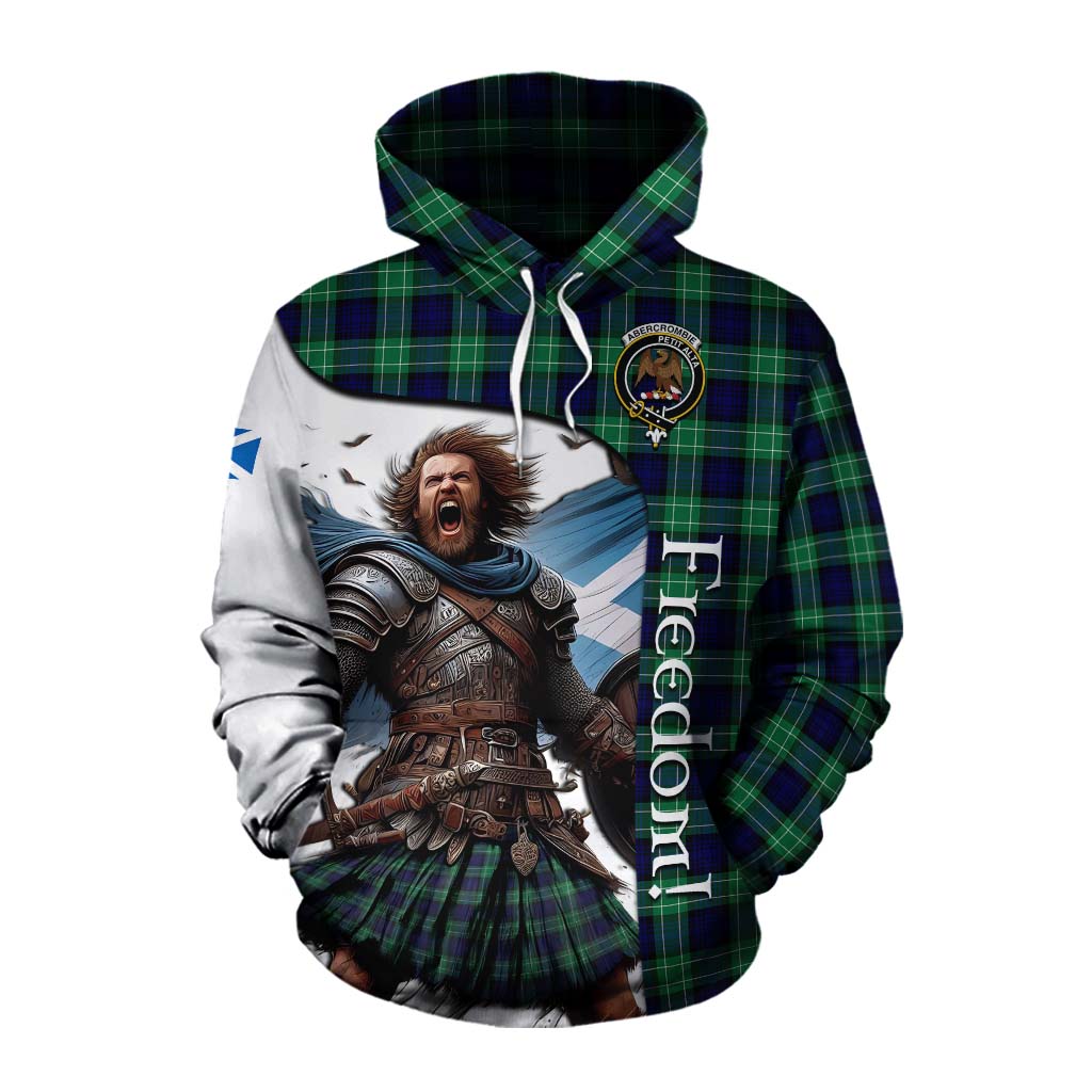 Tartan Vibes Clothing Abercrombie Crest Tartan Cotton Hoodie Inspired by the Freedom of Scottish Warrior