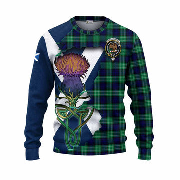 Abercrombie Tartan Family Crest Knitted Sweater Scottish Thistle Celtic Inspired Unisex - Tartan Vibes Clothing