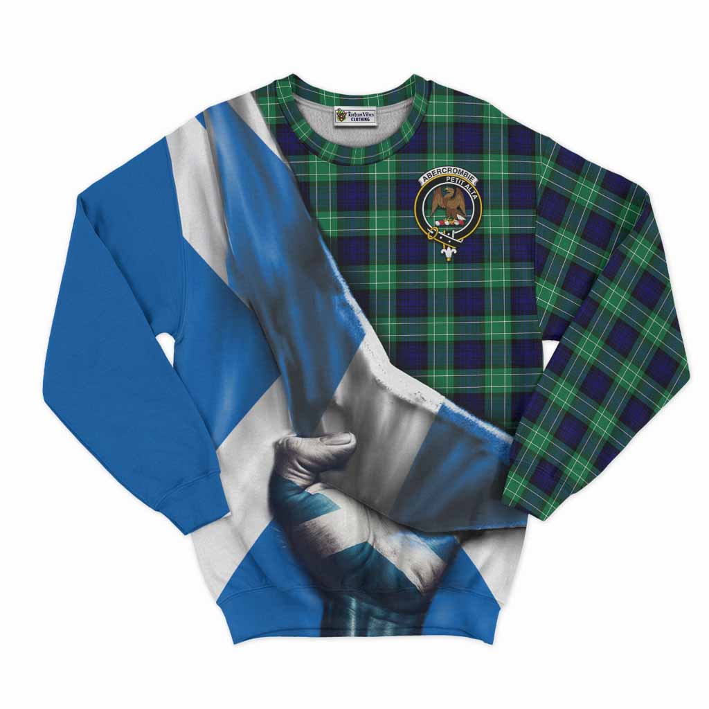 Tartan Vibes Clothing Abercrombie Tartan Sweatshirt with Family Crest Scotland Patriotic Style