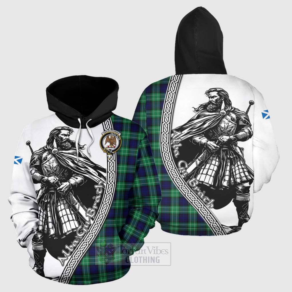 Tartan Vibes Clothing Abercrombie Tartan Clan Crest Hoodie with Highlander Warrior Celtic Style