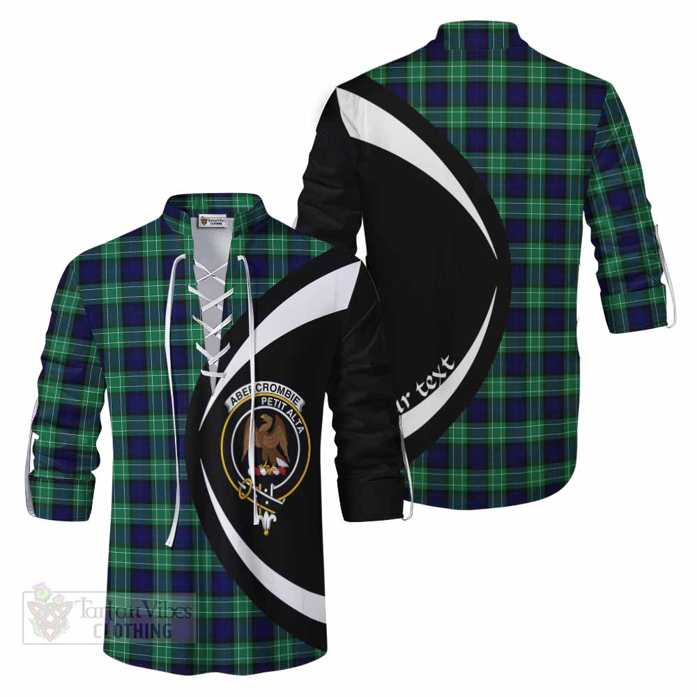 Tartan Vibes Clothing Abercrombie Tartan Ghillie Kilt Shirt with Family Crest Circle Style