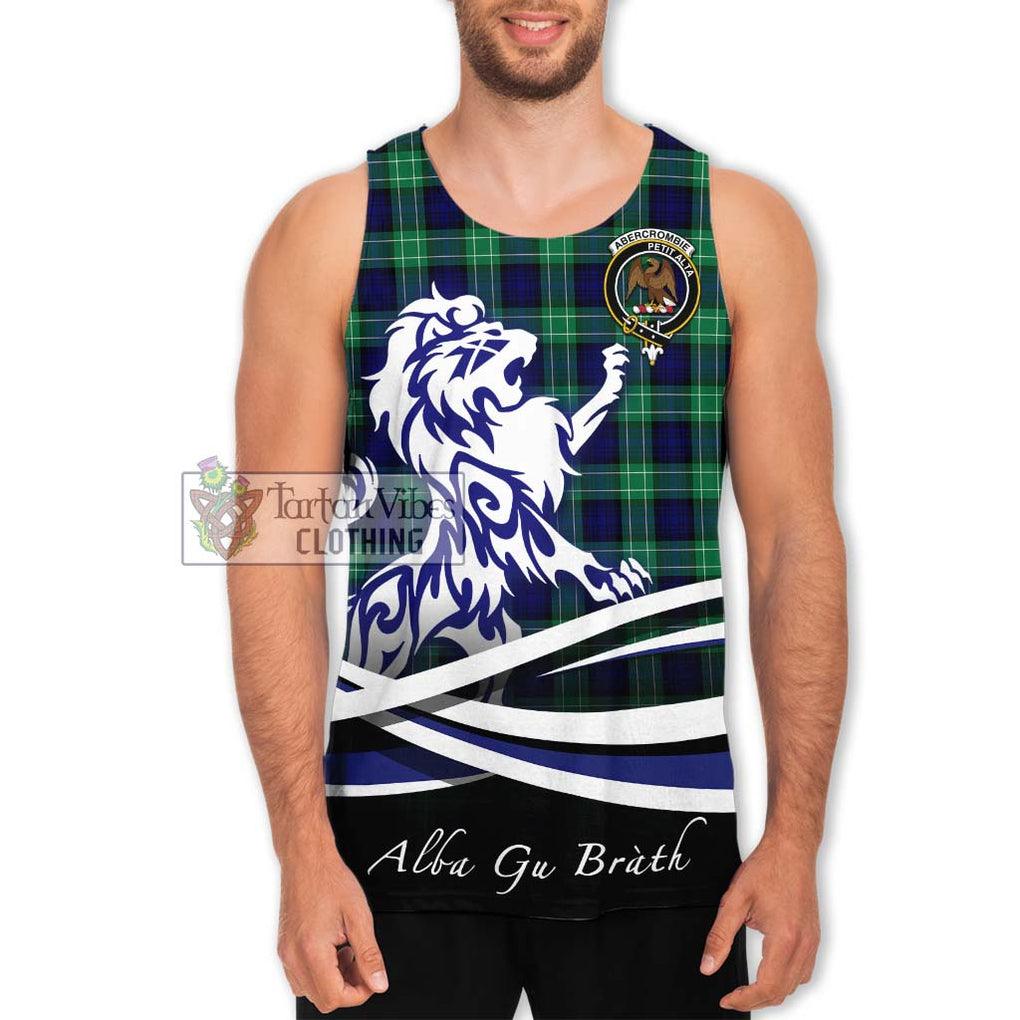 Abercrombie Tartan Men's Tank Top with Alba Gu Brath Regal Lion Emblem Men - Tartanvibesclothing Shop