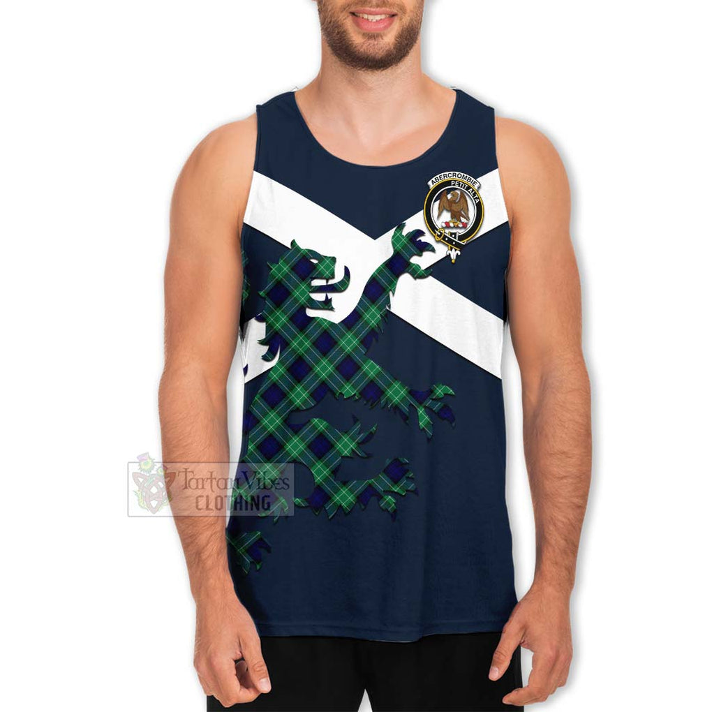 Tartan Vibes Clothing Abercrombie Tartan Lion Rampant Men's Tank Top – Proudly Display Your Heritage with Alba Gu Brath and Clan Name