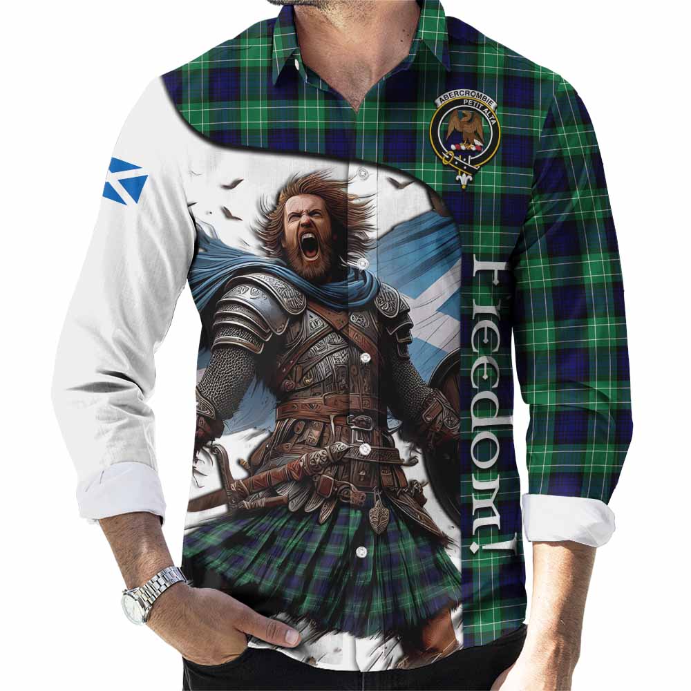 Tartan Vibes Clothing Abercrombie Crest Tartan Long Sleeve Button Shirt Inspired by the Freedom of Scottish Warrior