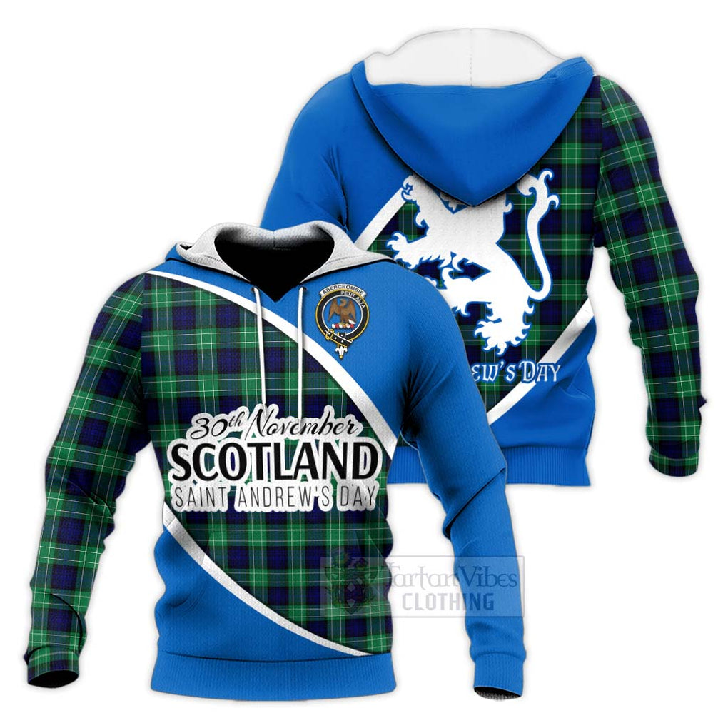 Tartan Vibes Clothing Abercrombie Family Crest Tartan Knitted Hoodie Celebrate Saint Andrew's Day in Style