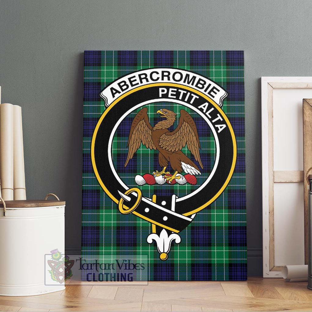 Abercrombie Tartan Canvas Print Wall Art with Family Crest Without Frame - Tartan Vibes Clothing