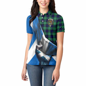 Abercrombie Tartan Women's Polo Shirt with Family Crest Scotland Patriotic Style