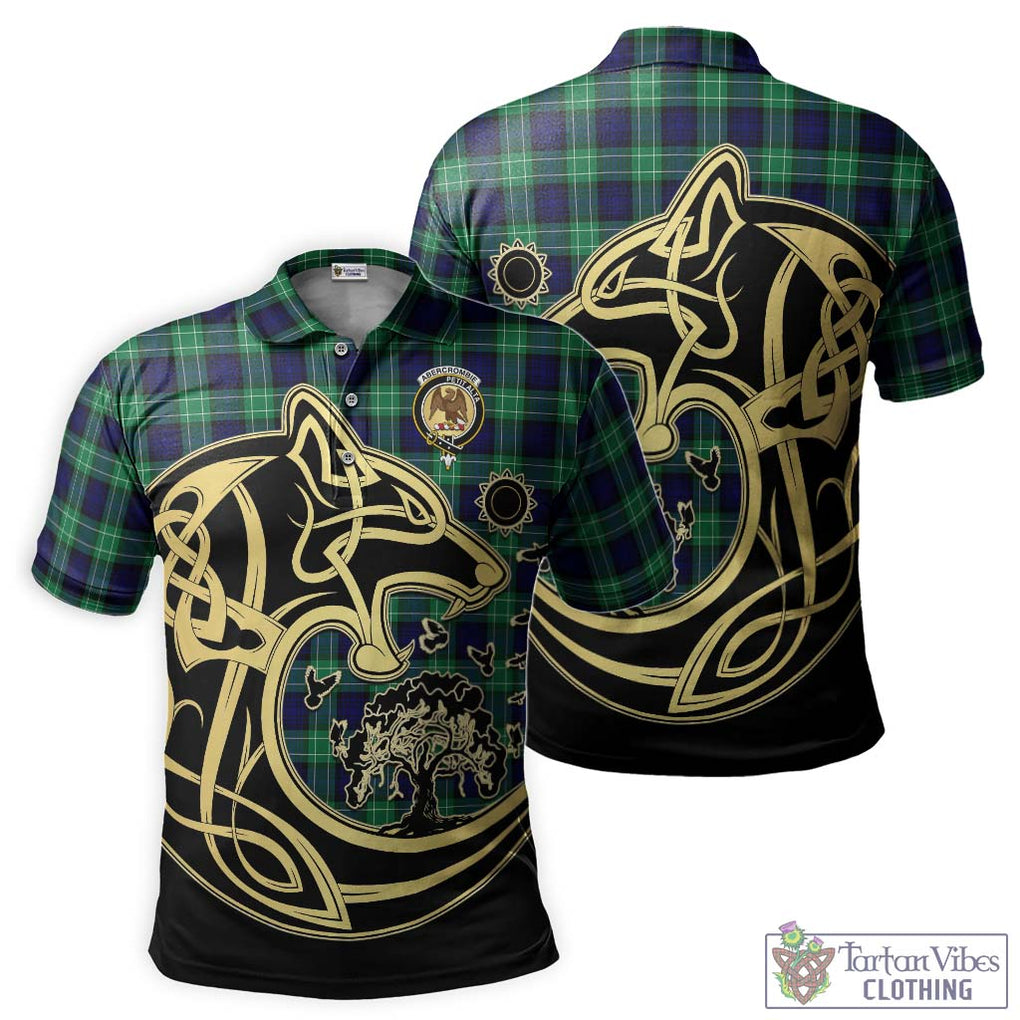 Abercrombie Tartan Polo Shirt with Family Crest Celtic Wolf Style Kid - Tartanvibesclothing Shop